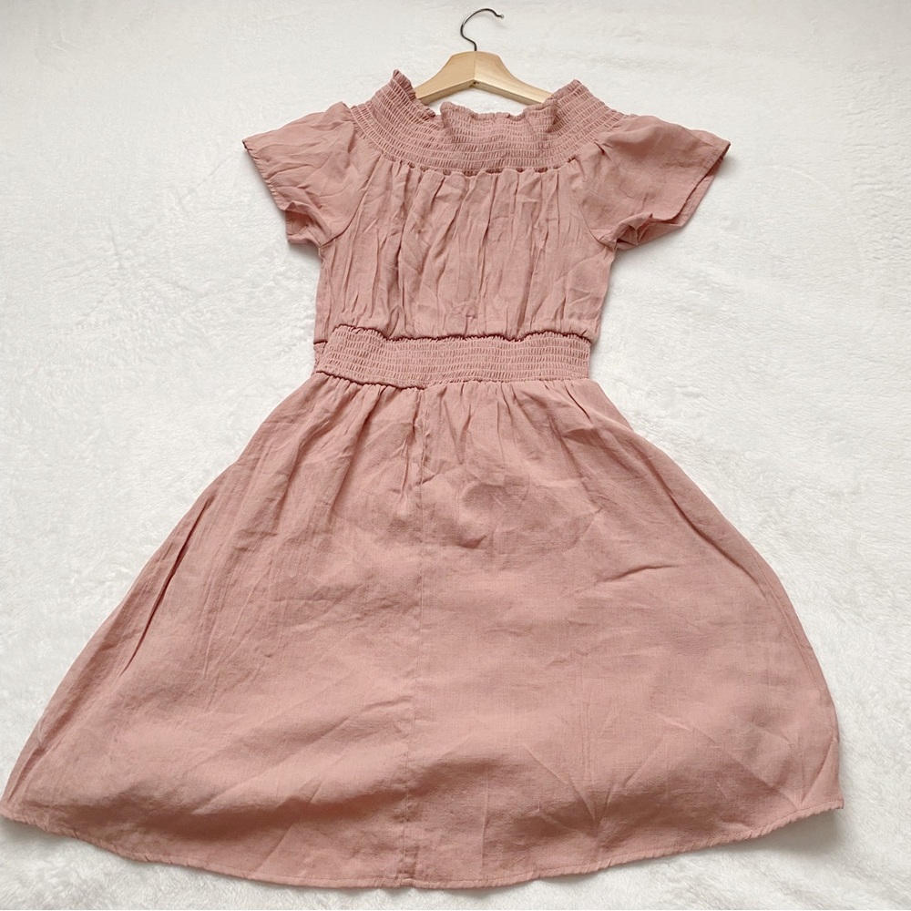 Off Shoulder Dark Blush Sundress - Picture 8 of 9